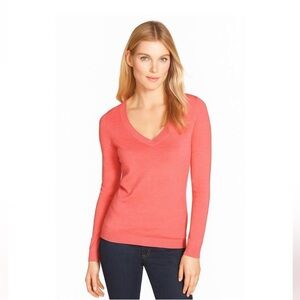 Banana Republic Sweater S Silk V-Neck Pink